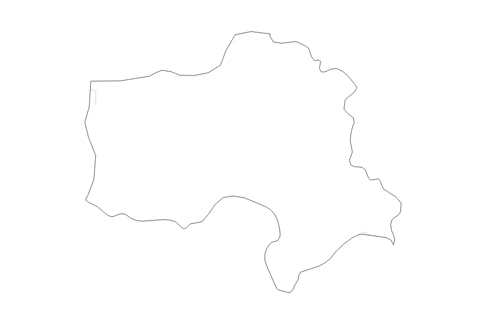 Outline map of Hakkâri, Turkey with subdivision borders and rivers.
