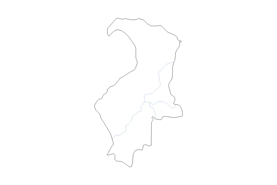 Mapa de Hatay, Turkey de tipo contorno y ríos para Asia, con contorno y ríos con límites limpios.