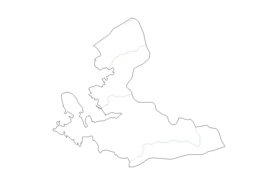 Mapa de İzmir, Turkey de tipo contorno y ríos para Asia, con contorno y ríos con límites limpios.