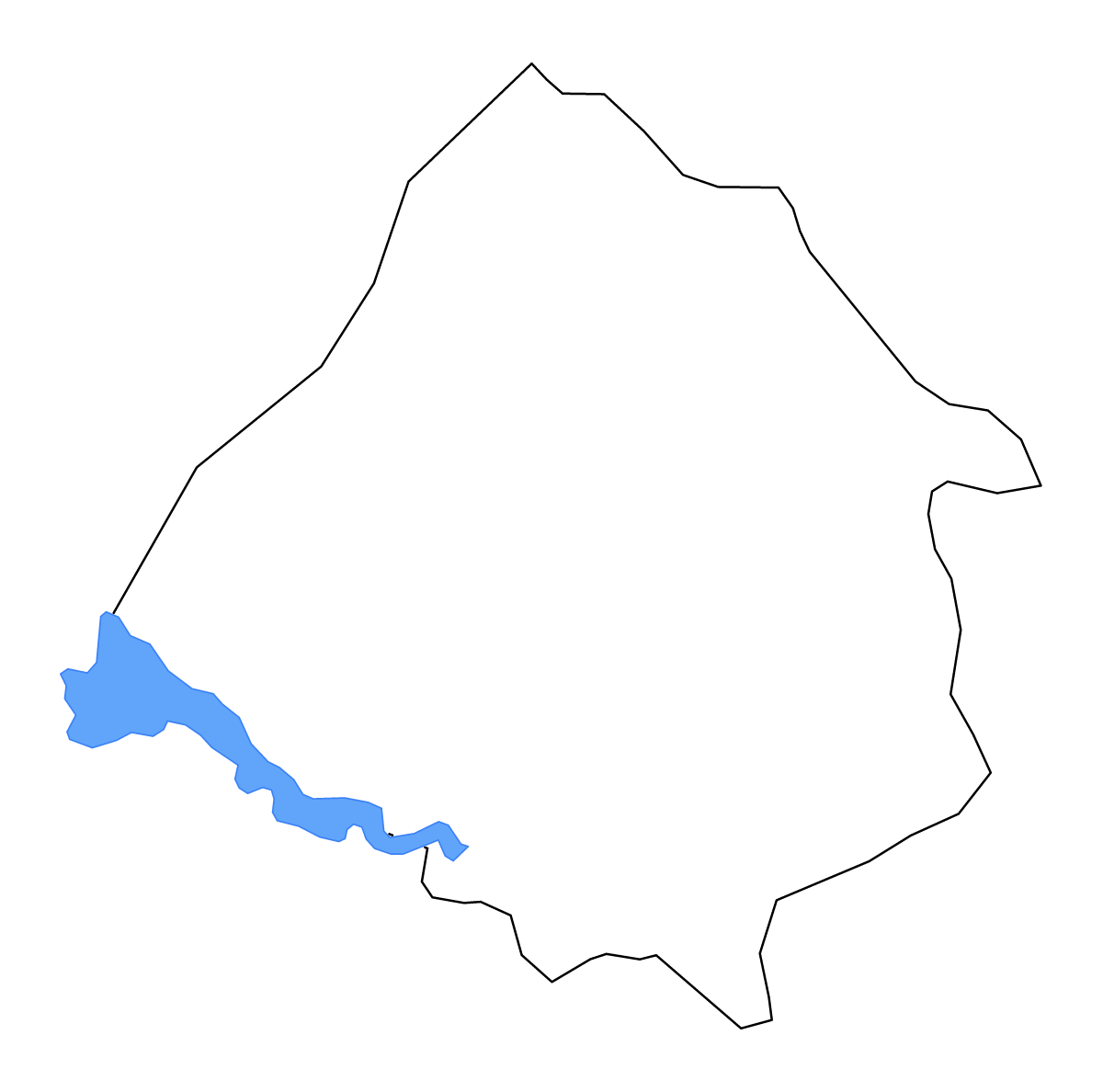 Carte de contour de Kırşehir, Turkey avec lacs et rivières.
