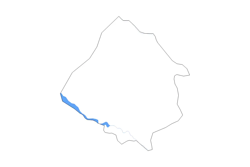 Outline map of Kırşehir, Turkey with subdivision borders and major lakes and rivers.