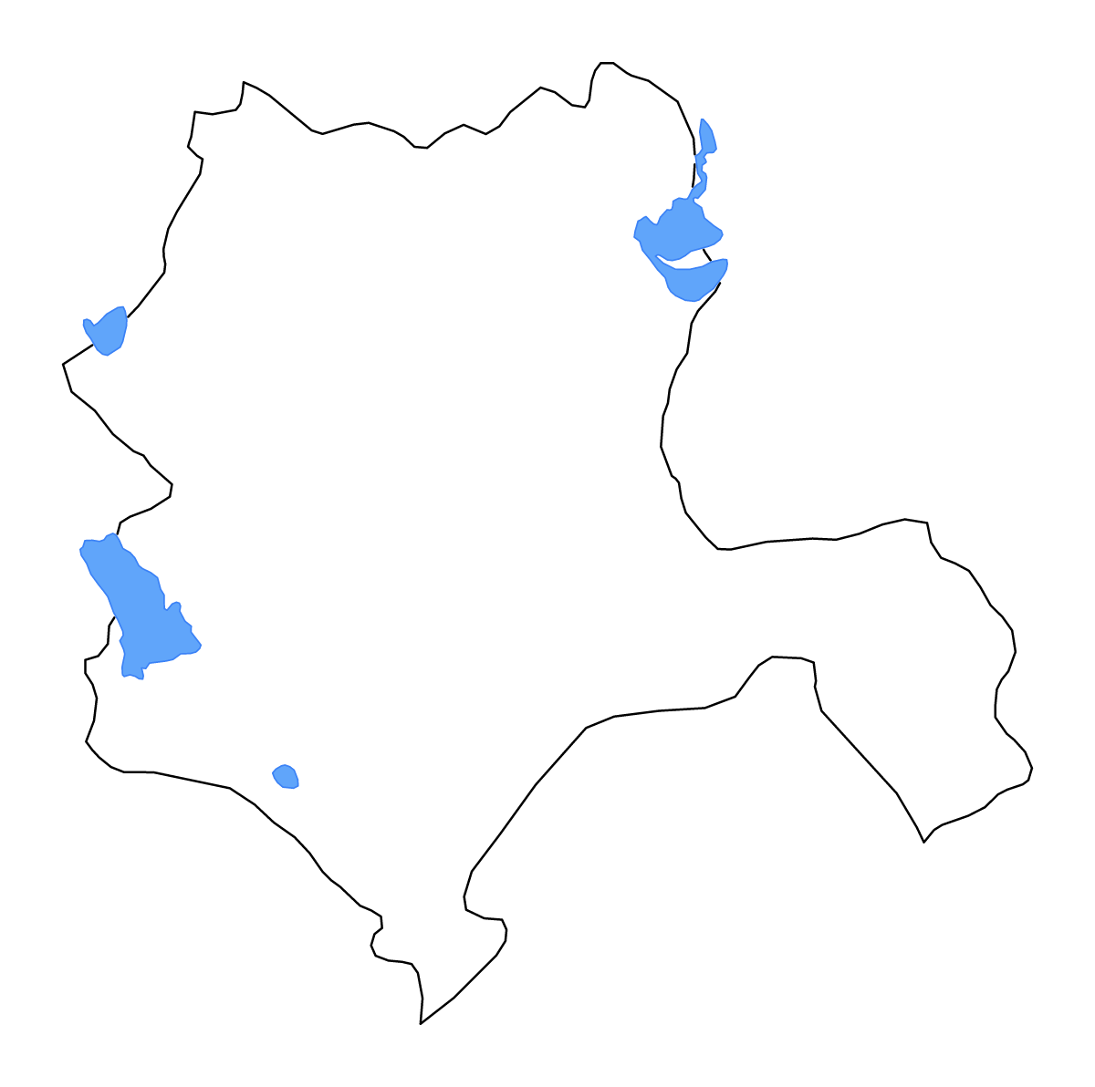 Carte de contour de Konya, Turkey avec lacs et rivières.