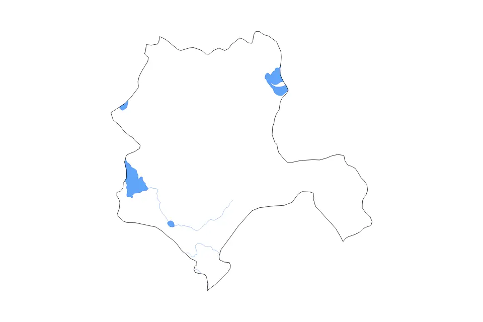 Mapa de Konya, Turkey de tipo contorno, lagos y ríos para Asia, con contorno, lagos y ríos con elementos de agua como Suğla Gölü, Akşehir Gölü y Beyşehir Gölü.