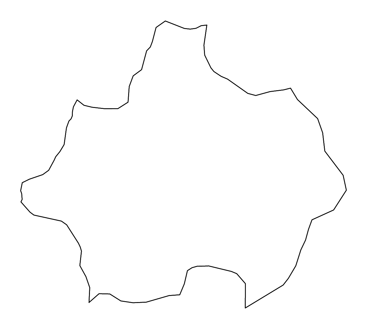 Carte de contour de Kütahya, Turkey avec rivières.