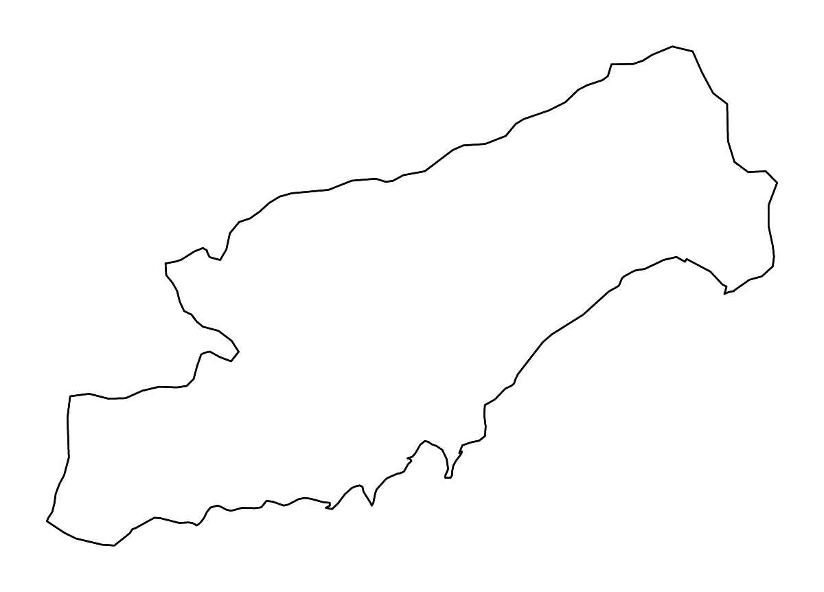 Carte de contour de Mersin, Turkey avec rivières.