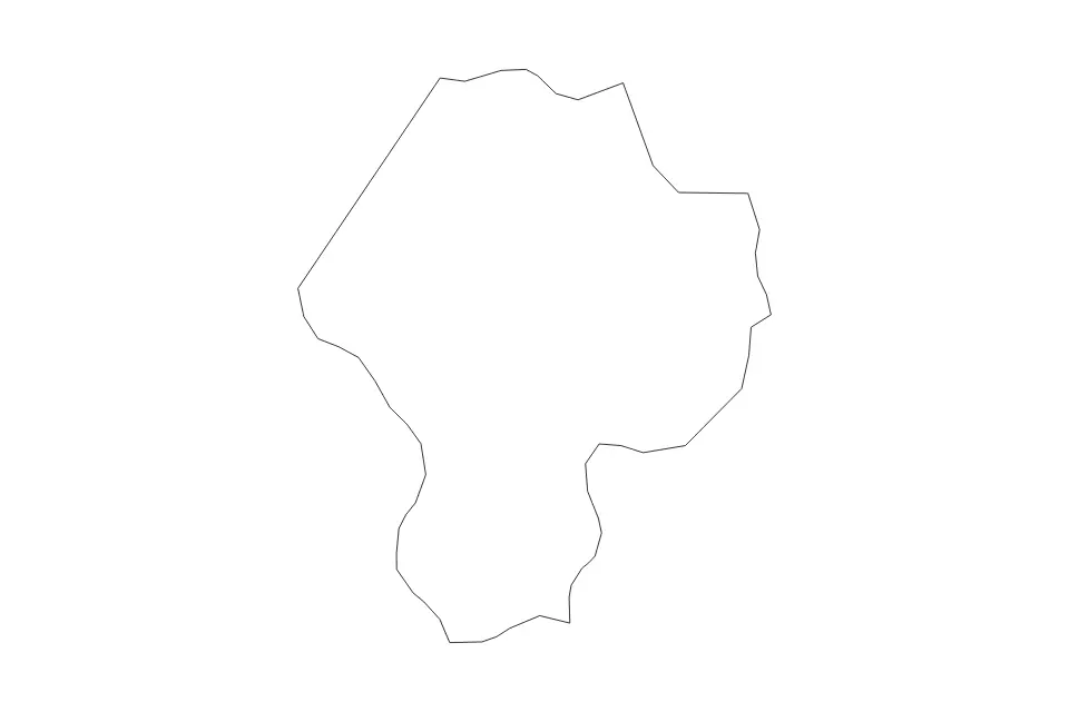 Outline map of Niğde, Turkey with subdivision borders.