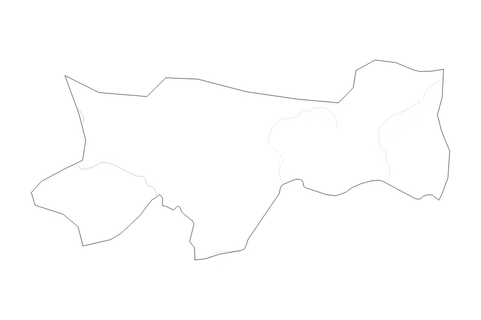 Carte de Şırnak, Turkey de type contour et rivières pour Asie, montrant contour et rivières avec des limites nettes.