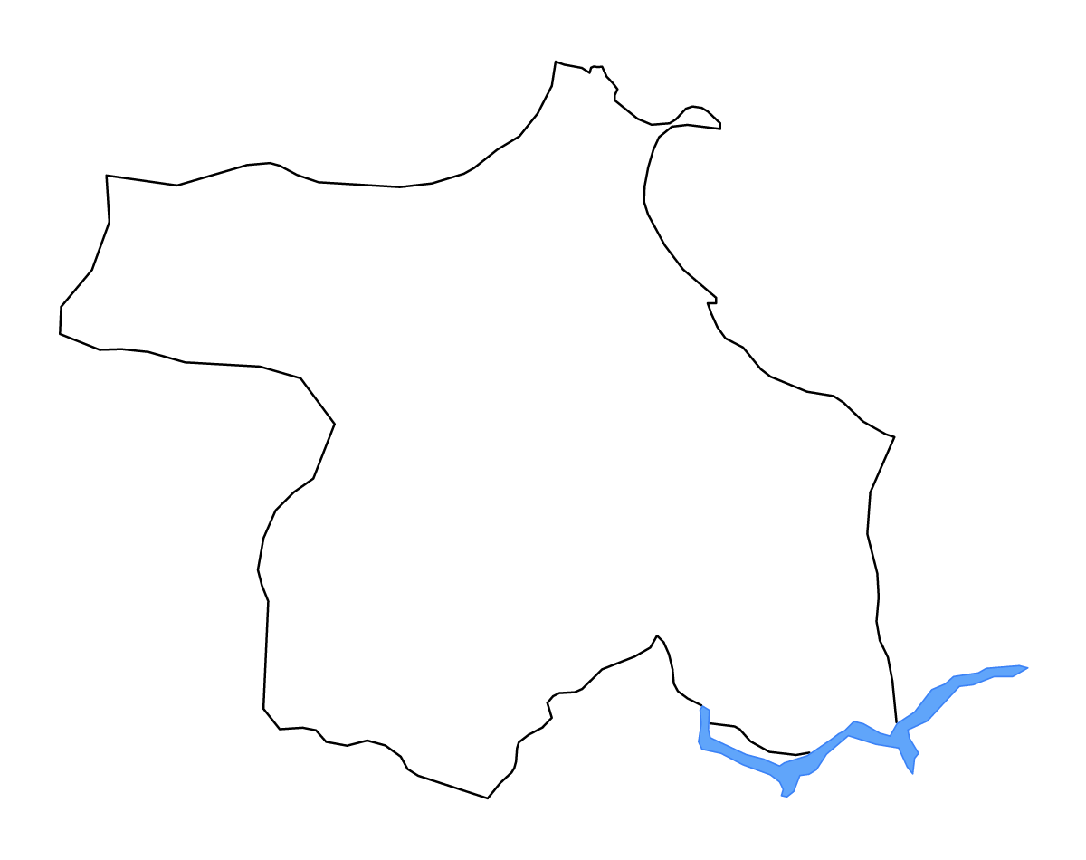 Mapa de contorno de Sinop, Turkey con lagos y ríos.