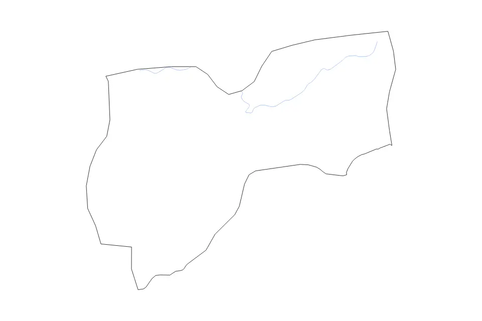 Outline map of Tekirdağ, Turkey with subdivision borders and rivers.