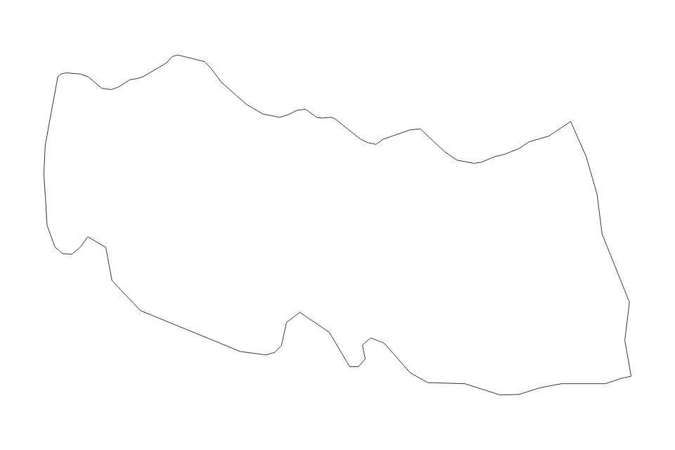 Outline map of Trabzon, Turkey with subdivision borders.