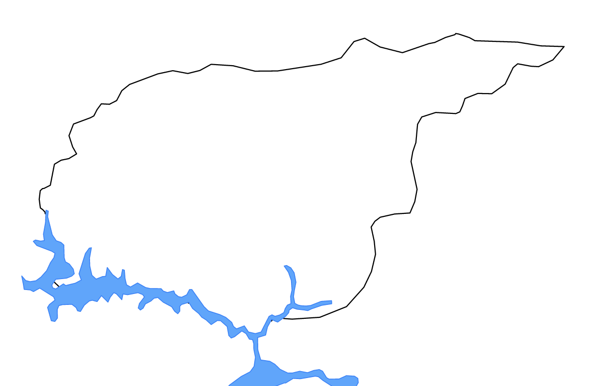 Mapa de contorno de Tunceli, Turkey con lagos y ríos.