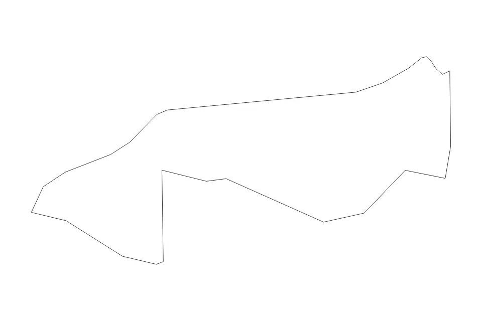 Mapa de Yalova, Turkey de tipo contorno para Asia, con contorno con límites limpios.