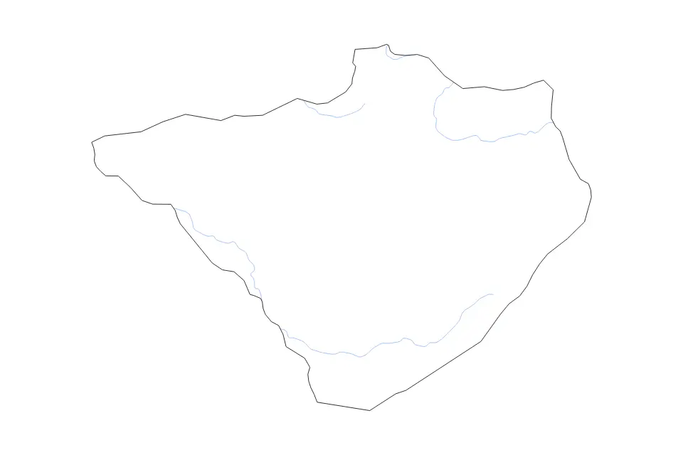 Mapa de Yozgat, Turkey de tipo contorno y ríos para Asia, con contorno y ríos con límites limpios.