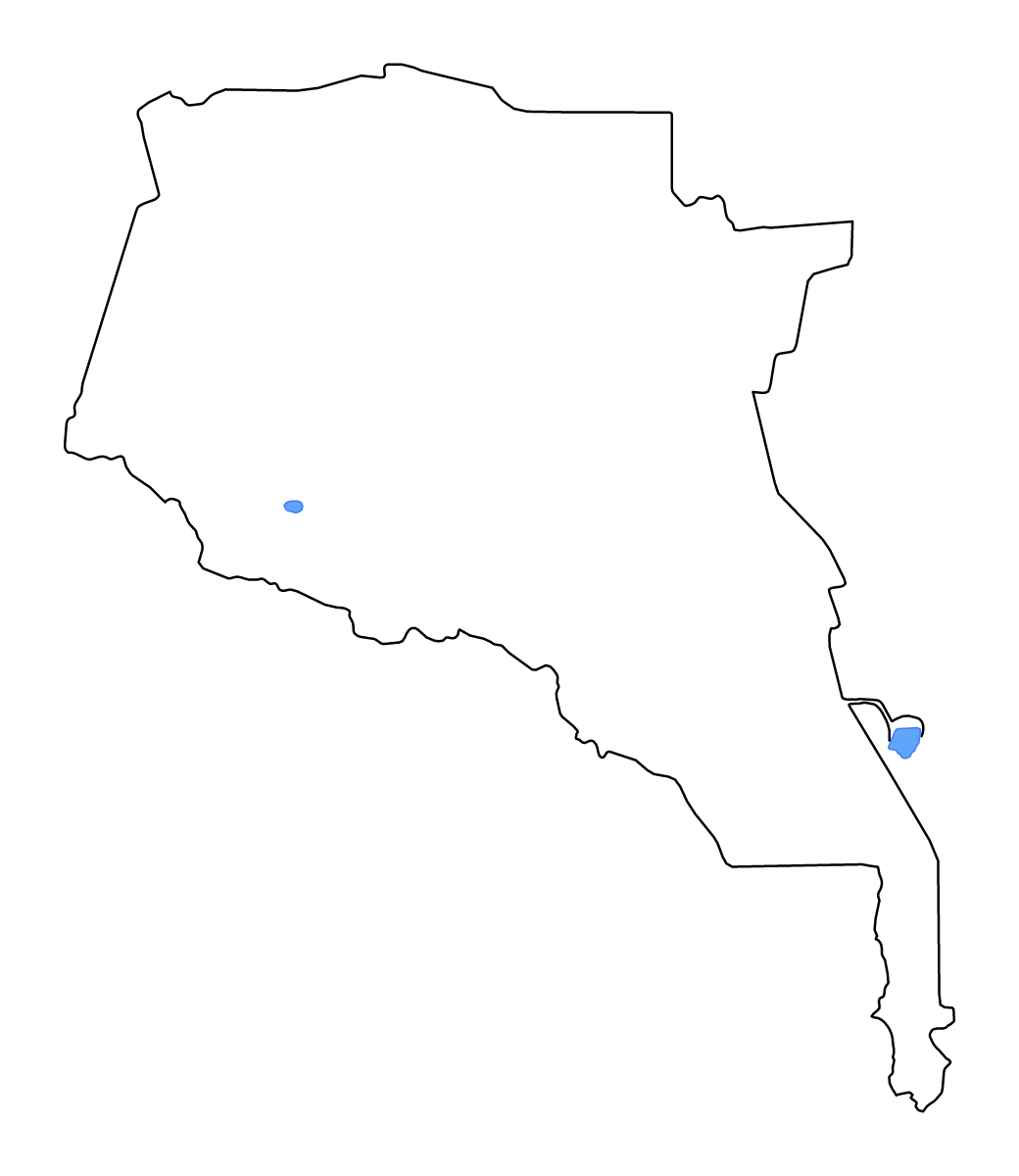 Mapa de contorno de Ahal, Turkmenistan con lagos y ríos.