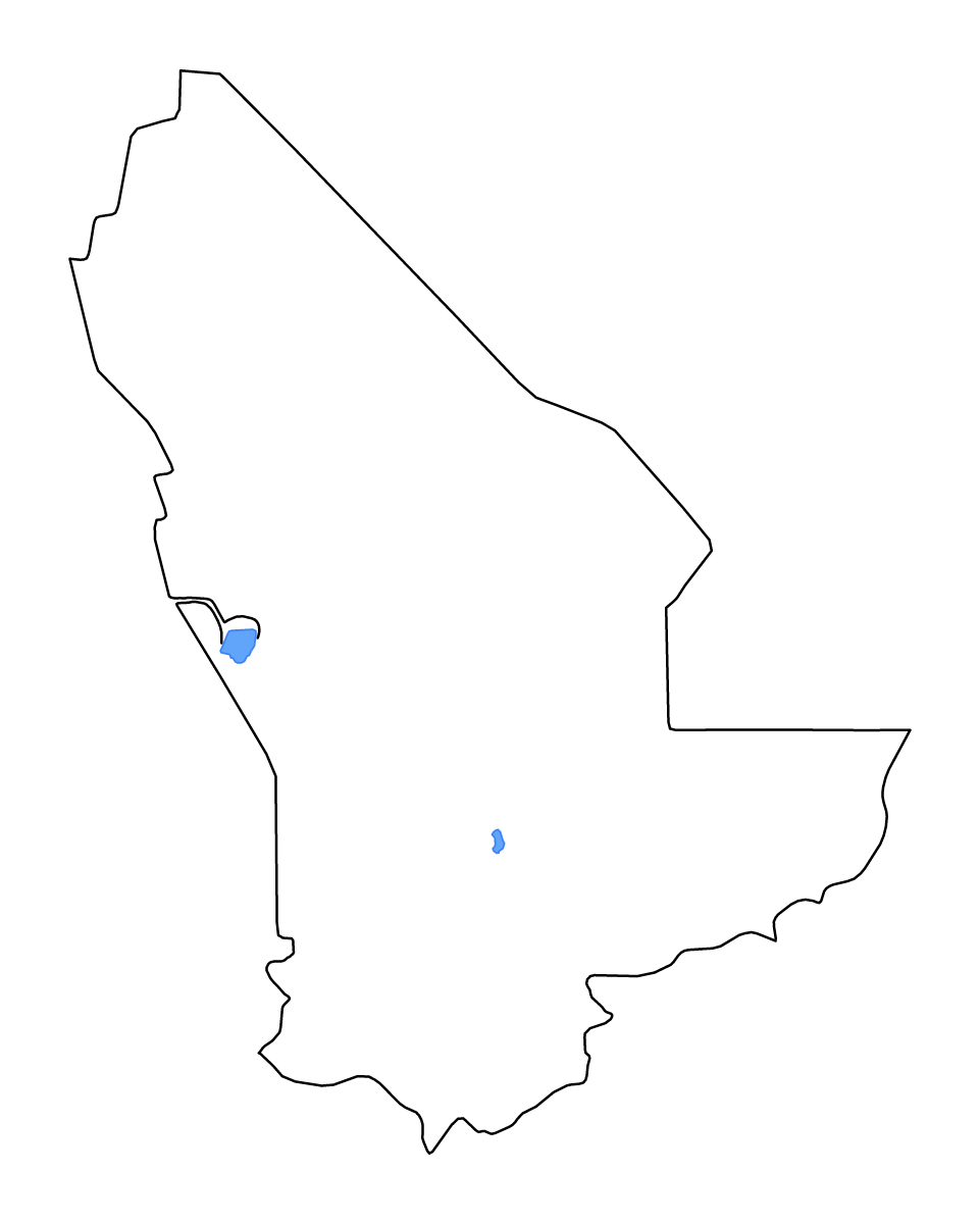 Outline map of Mary, Turkmenistan with lakes and rivers.