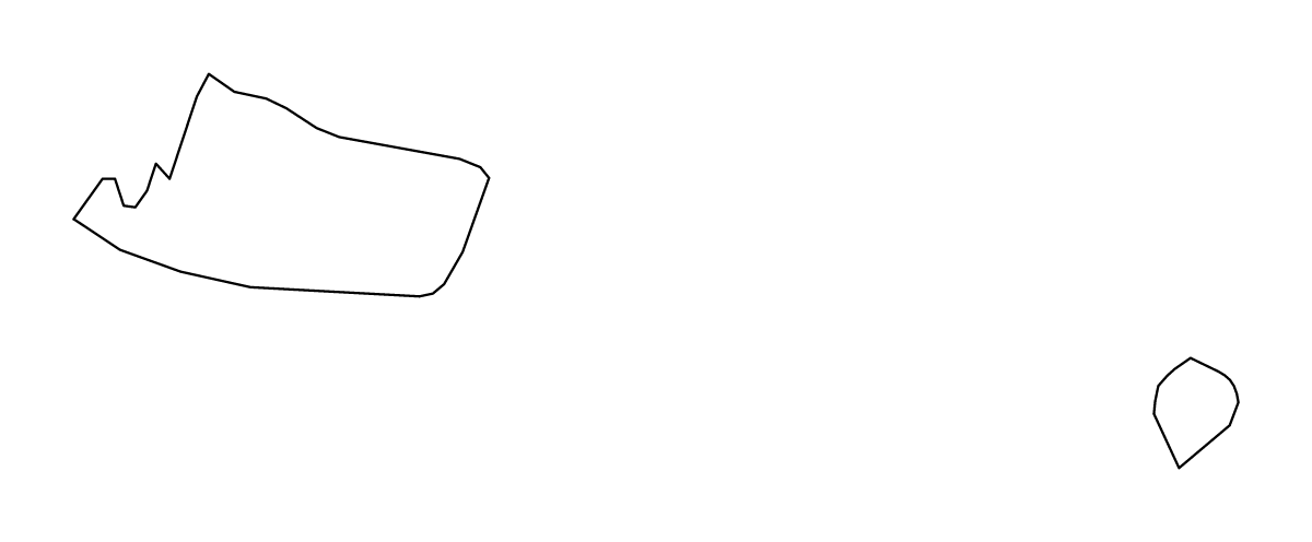 Outline map of Emirate of Ajman, United Arab Emirates.