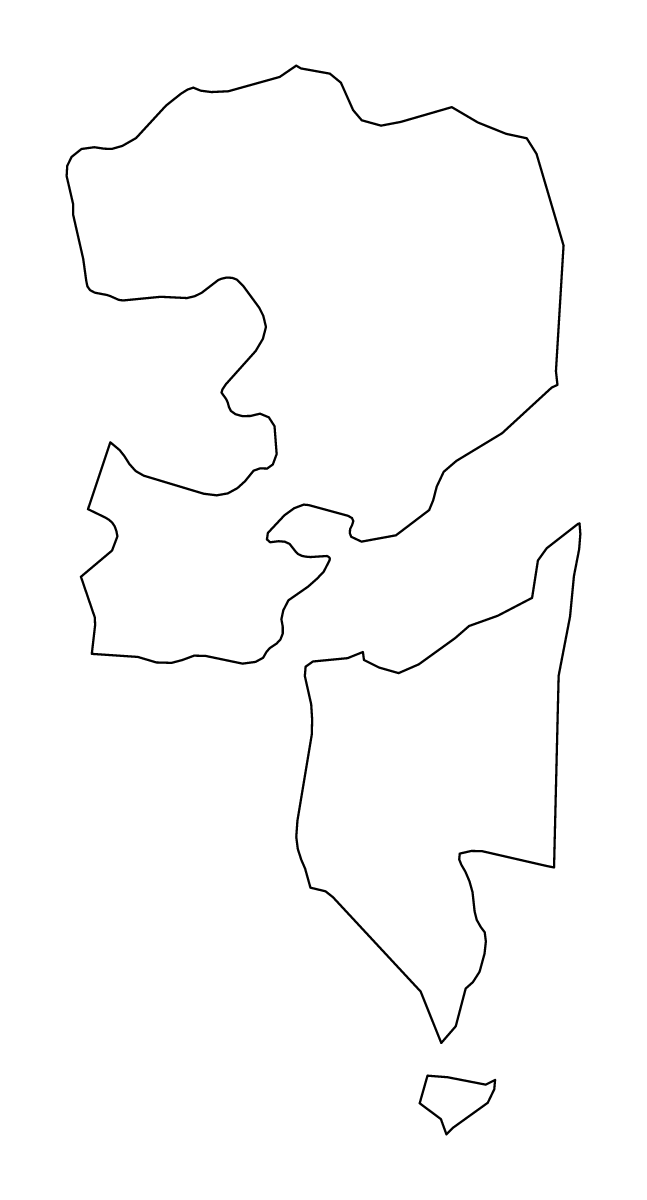 Outline map of Emirate of Fujairah, United Arab Emirates.