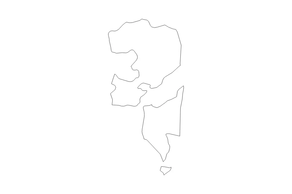 Mapa de Emirate of Fujairah, United Arab Emirates de tipo contorno para Asia, con contorno con límites limpios.