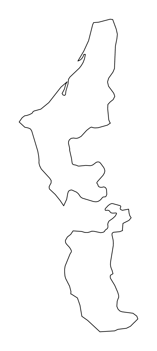 Outline map of Emirate of Ras Al Khaimah, United Arab Emirates.