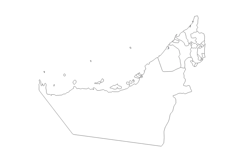 United Arab Emirates outline map preview