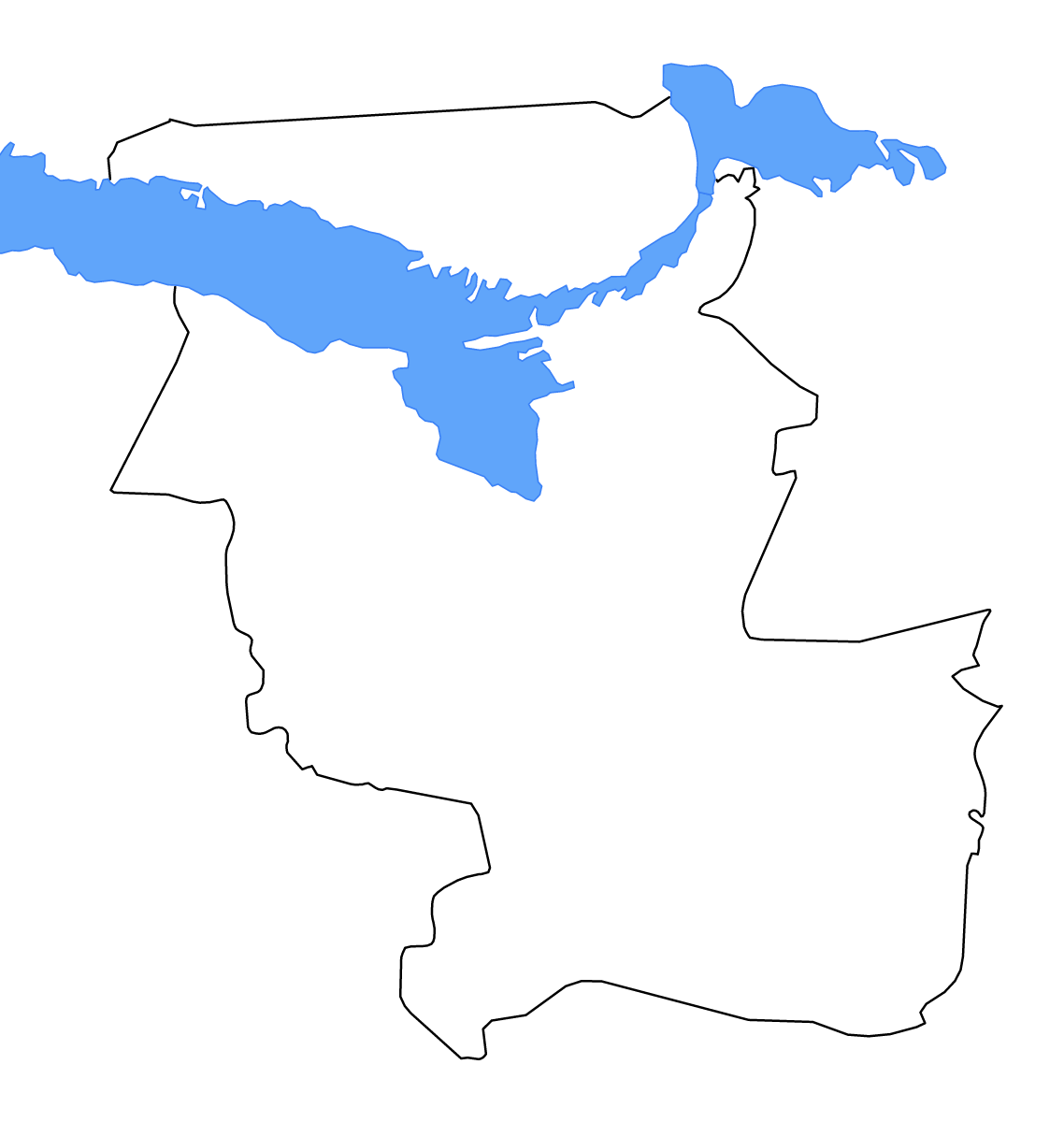Carte de contour de Jizzakh, Uzbekistan avec lacs et rivières.