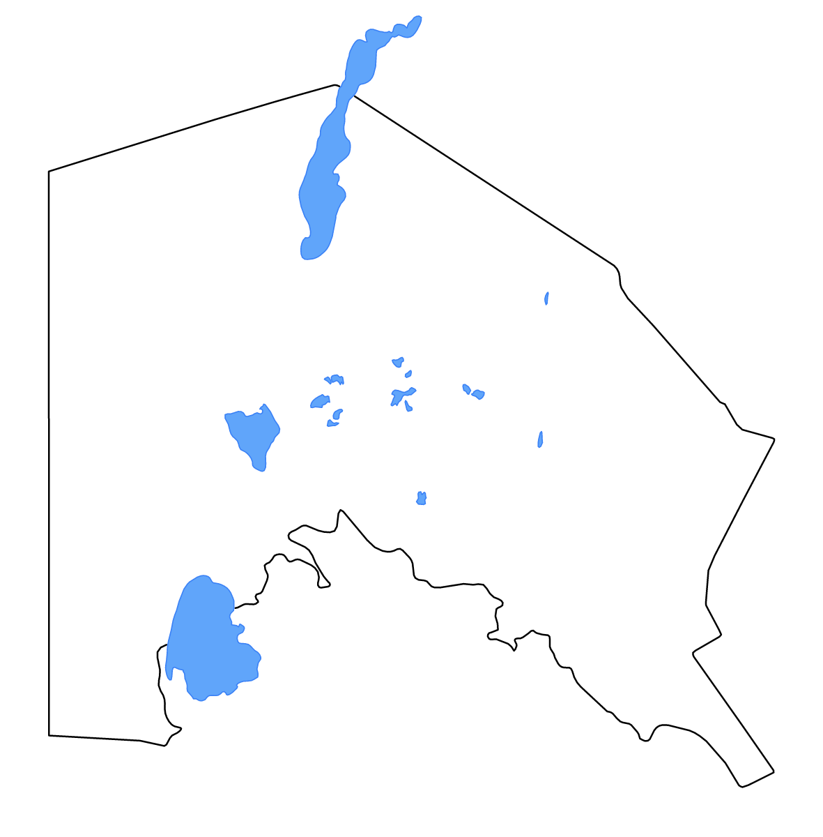 Carte de contour de Karakalpakstan, Uzbekistan avec lacs et rivières.