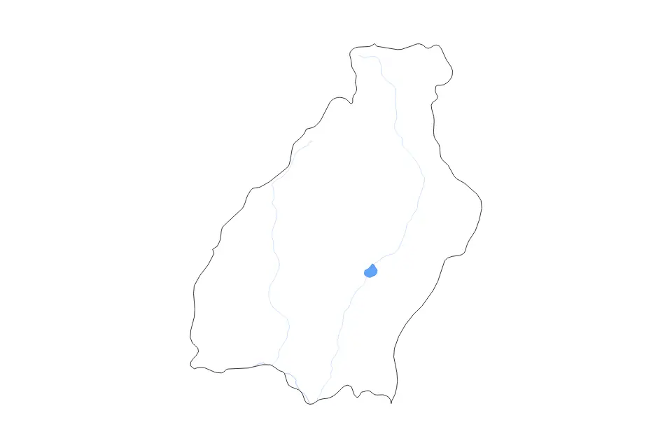 Outline map of Surxondaryo, Uzbekistan with subdivision borders and major lakes and rivers.