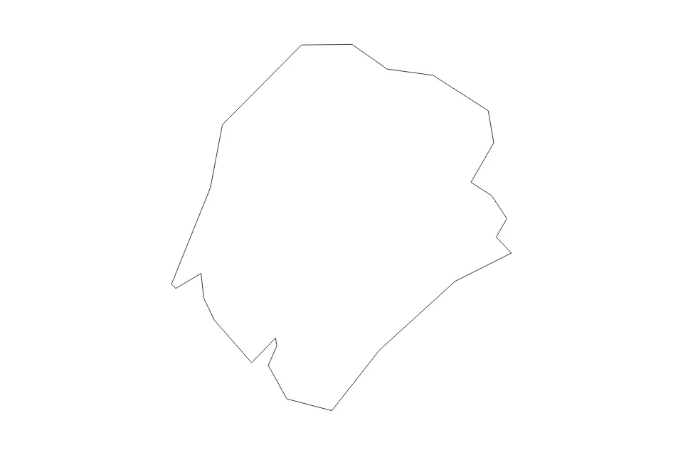 Outline map of Tashkent Region (4828), Uzbekistan with subdivision borders.