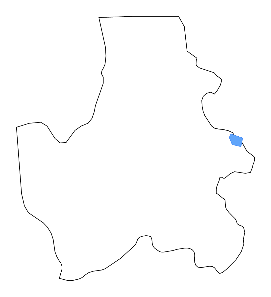 Mapa de contorno de Đắk Nông, Vietnam con lagos y ríos.