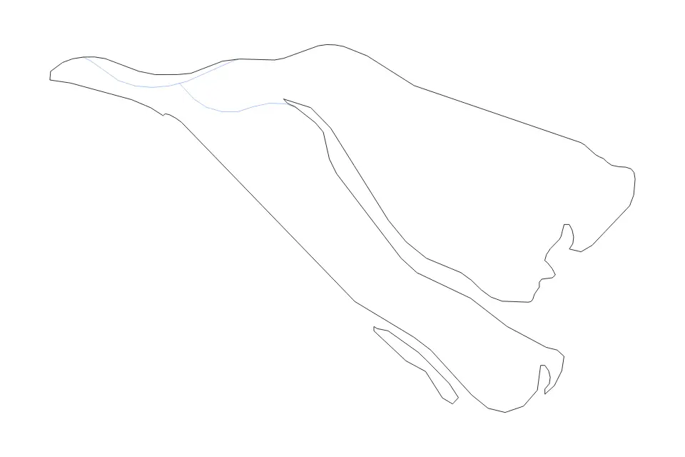 Mapa de Bến Tre, Vietnam de tipo contorno y ríos para Asia, con contorno y ríos con límites limpios.