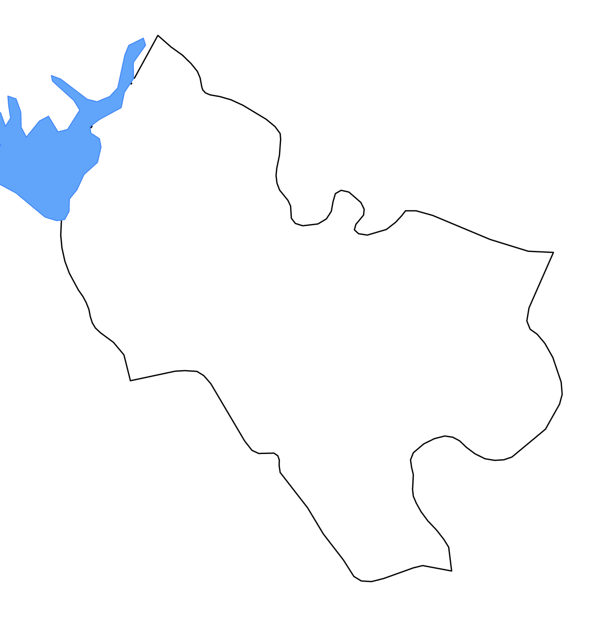 Mapa de contorno de Bình Dương, Vietnam con lagos y ríos.