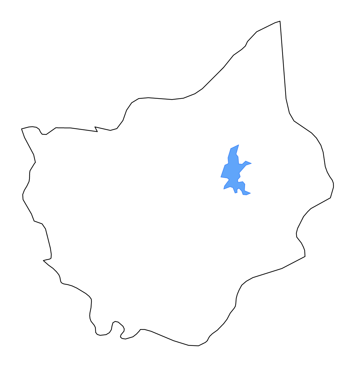 Mapa de contorno de Bình Phước, Vietnam con lagos y ríos.