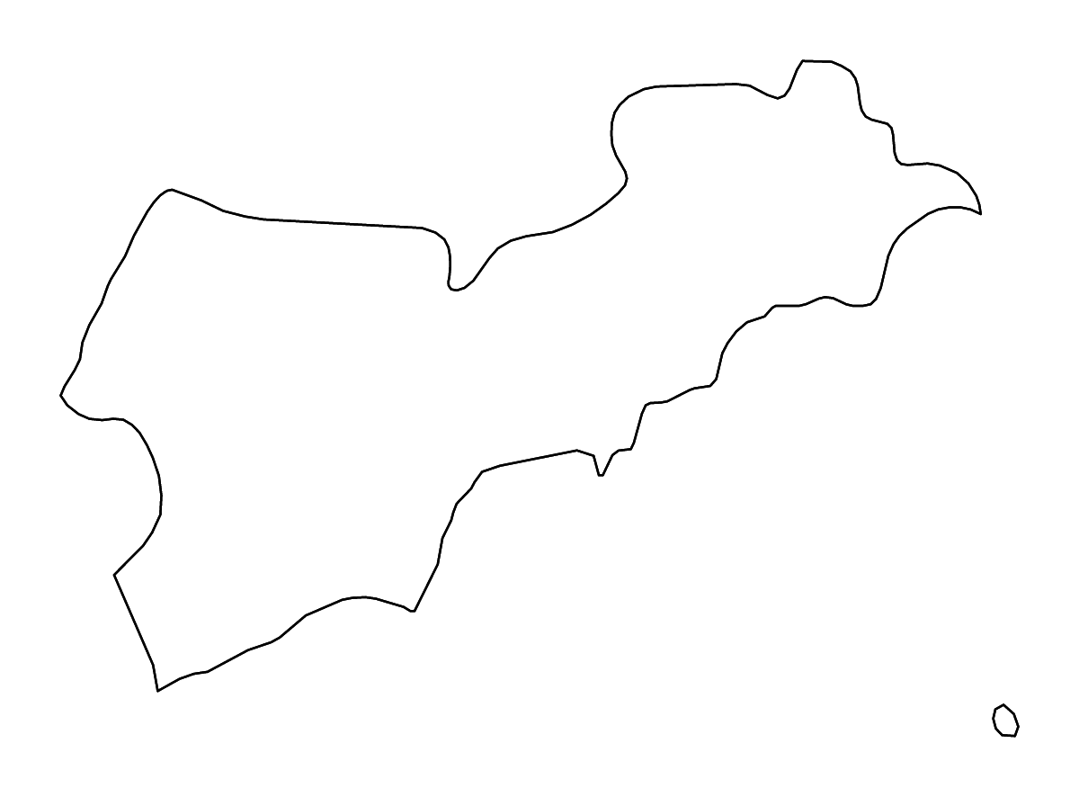 Mapa de contorno de Bình Thuận, Vietnam con ríos.