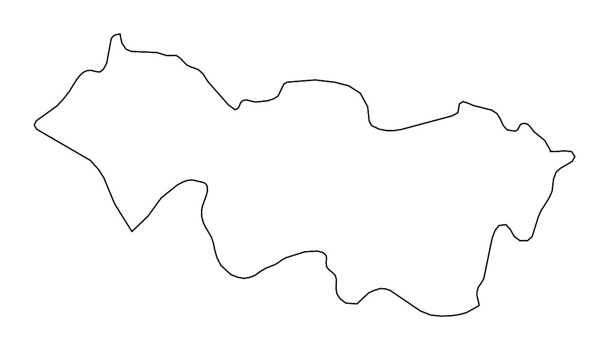 Mapa de contorno de Cao Bằng, Vietnam con ríos.