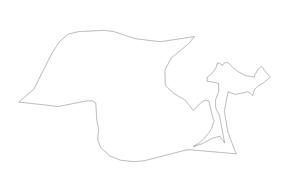 Outline map of Da Nang City, Vietnam with subdivision borders.