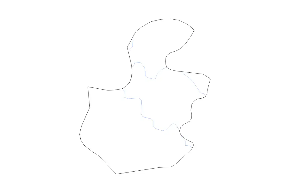Outline map of Hải Dương, Vietnam with subdivision borders and rivers.
