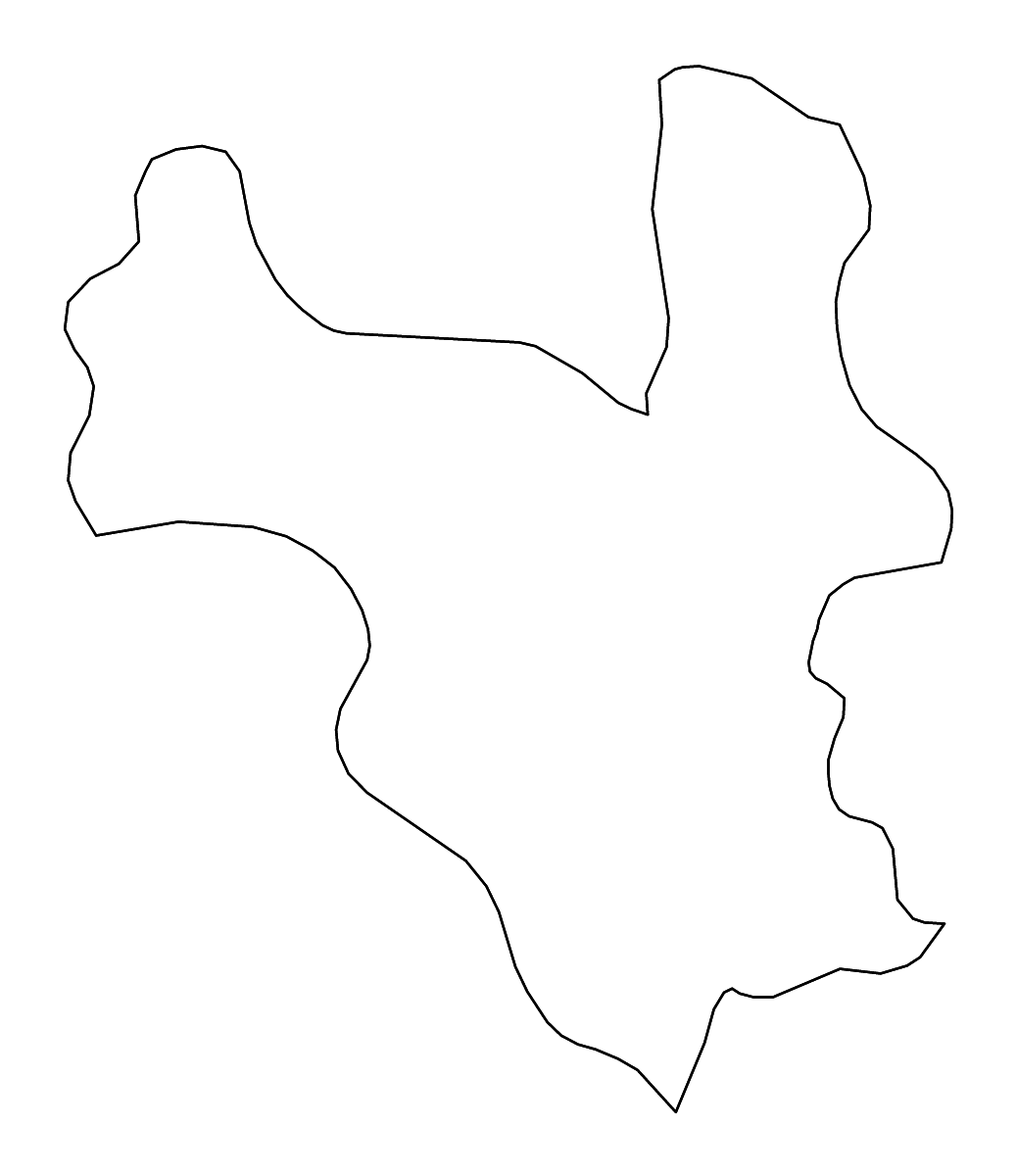 Outline map of Hanoi, Vietnam with rivers.