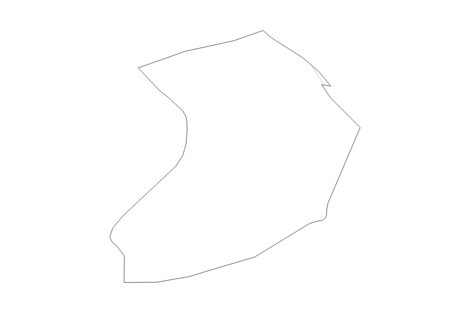 Outline map of Hậu Giang, Vietnam with subdivision borders and rivers.