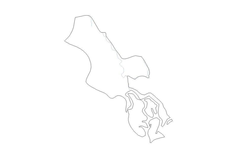 Mapa de Ho Chi Minh, Vietnam de tipo contorno y ríos para Asia, con contorno y ríos con límites limpios.