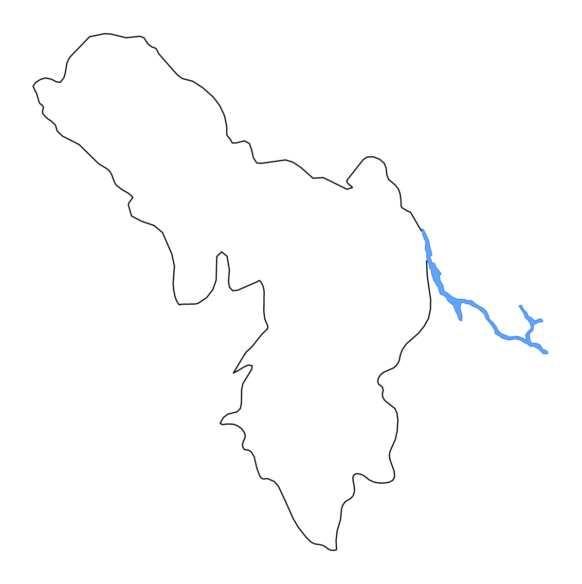 Carte de contour de Điện Biên, Vietnam avec lacs et rivières.