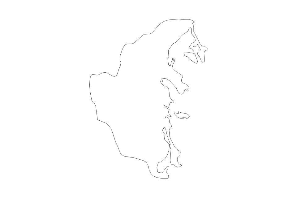Outline map of Khánh Hòa, Vietnam with subdivision borders.