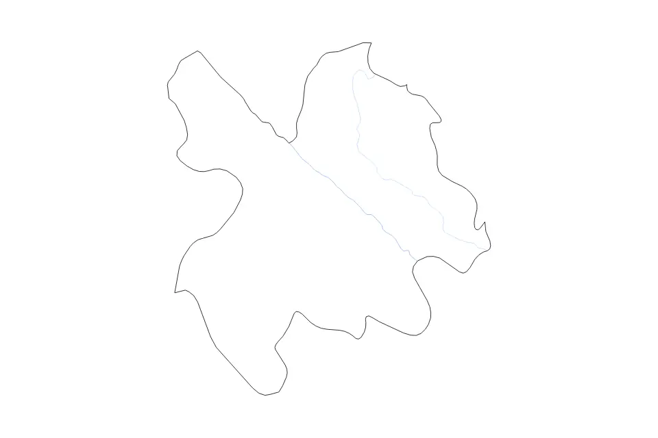 Outline map of Lào Cai, Vietnam with subdivision borders and rivers.