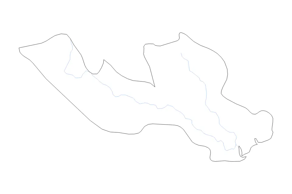 Mapa de Long An, Vietnam de tipo contorno y ríos para Asia, con contorno y ríos con límites limpios.