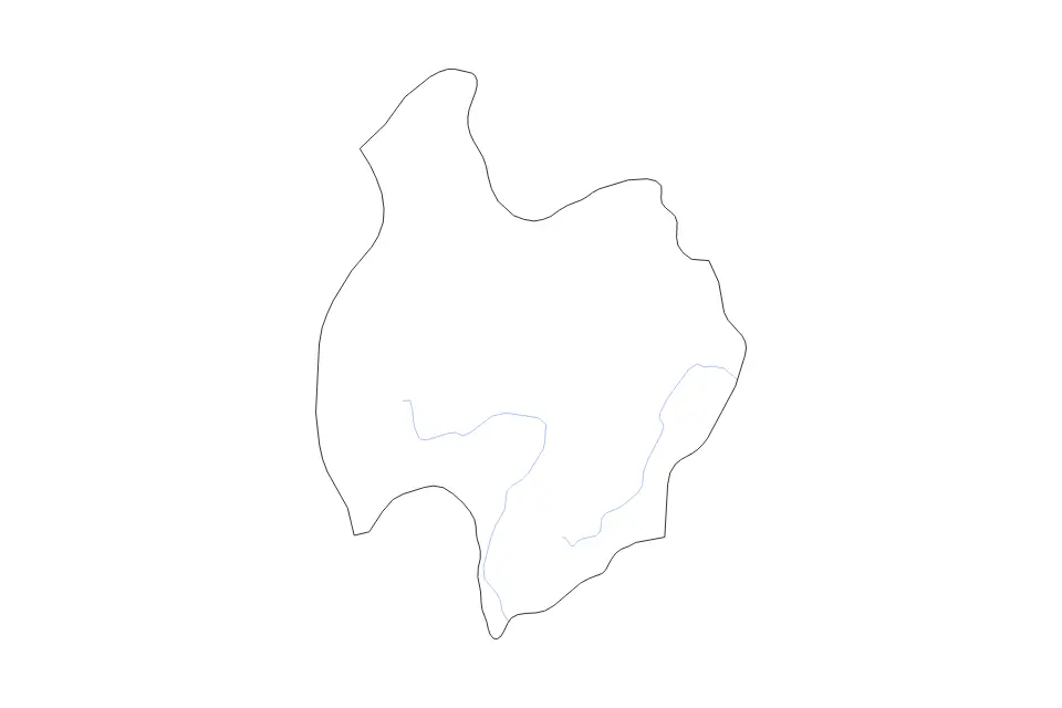 Outline map of Northeast Vietnam, Vietnam with subdivision borders and rivers.