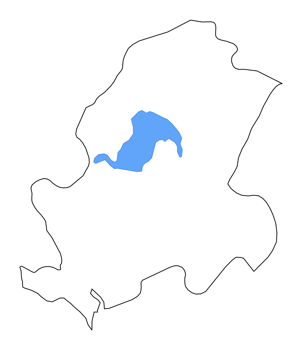 Carte de contour de Đông Nam Bộ, Vietnam avec lacs et rivières.
