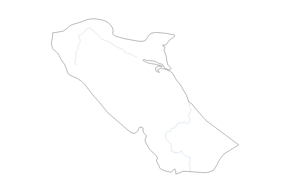 Mapa de Quảng Bình, Vietnam de tipo contorno y ríos para Asia, con contorno y ríos con límites limpios.