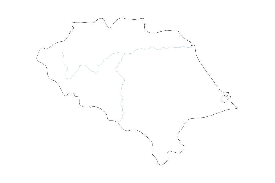 Mapa de Quảng Nam, Vietnam de tipo contorno y ríos para Asia, con contorno y ríos con límites limpios.