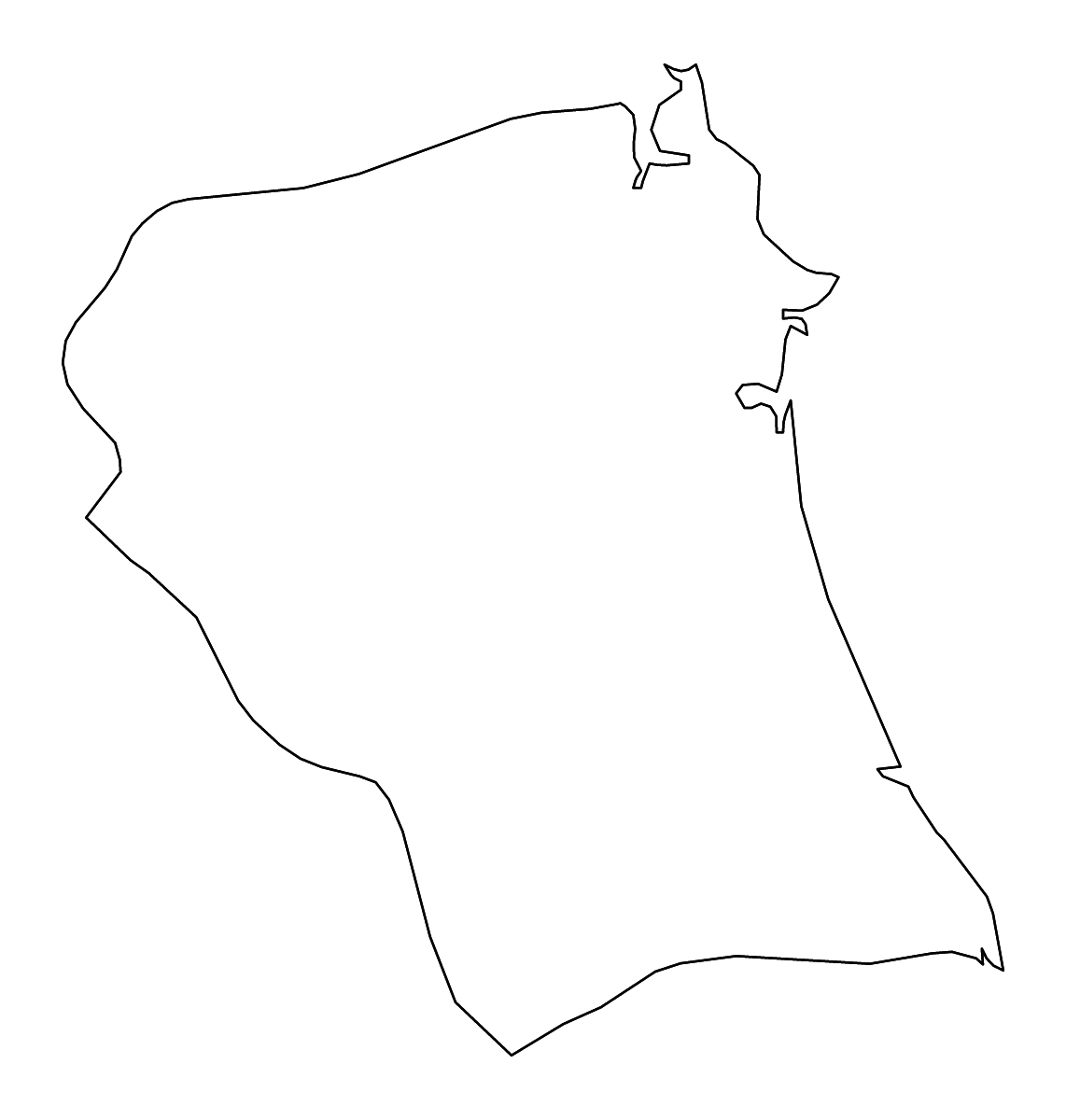 Mapa de contorno de Quảng Ngãi, Vietnam con ríos.