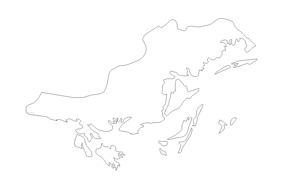 Mapa de Quảng Ninh, Vietnam de tipo contorno y ríos para Asia, con contorno y ríos con límites limpios.