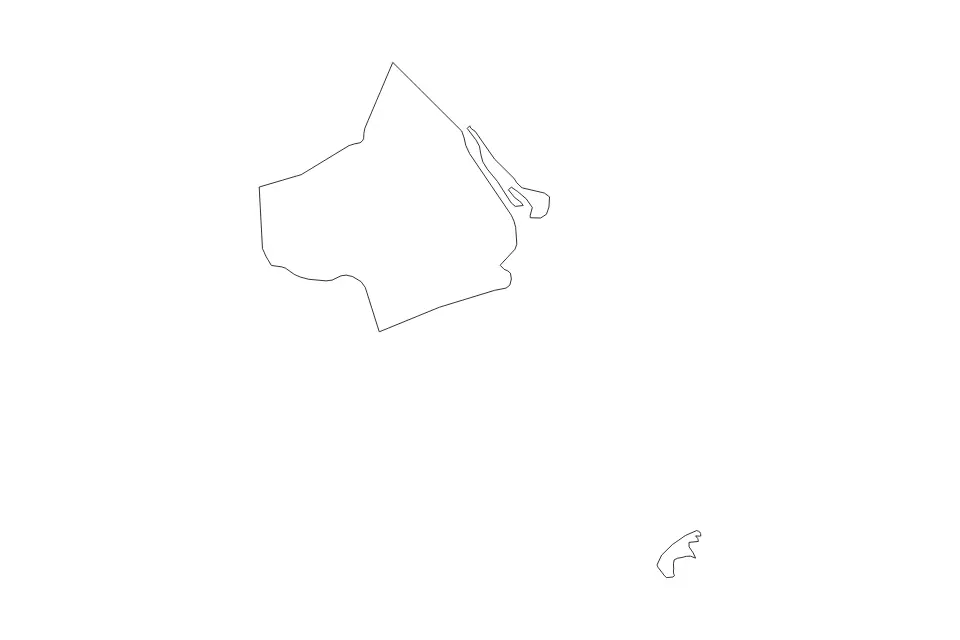Outline map of Sóc Trăng, Vietnam with subdivision borders.